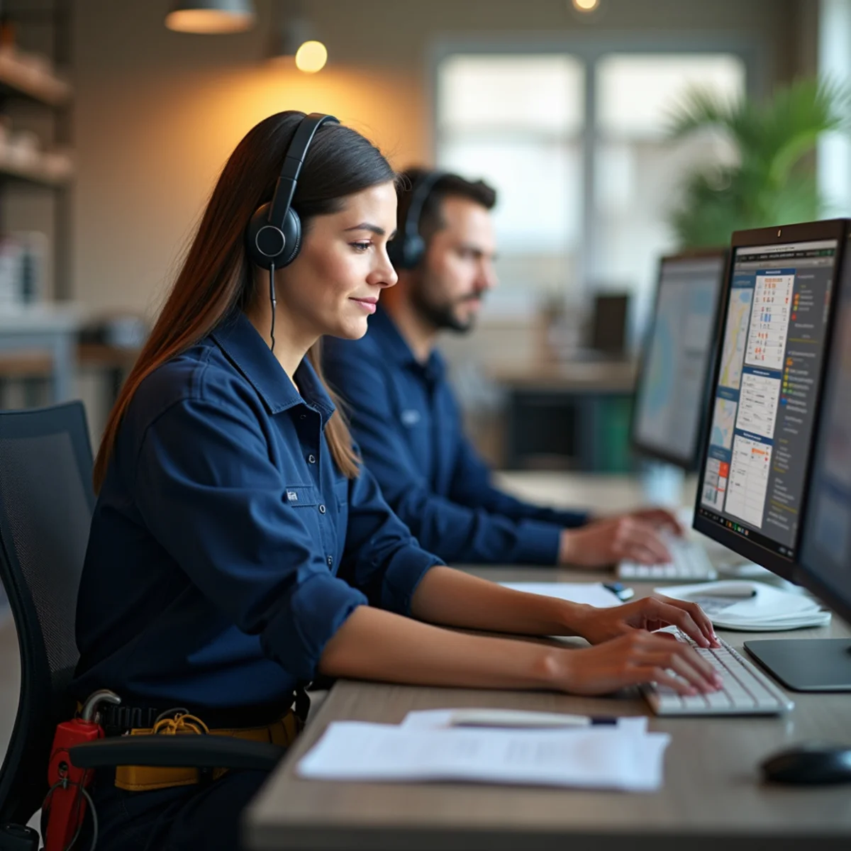 Customer service dispatch center for Coppell Plumbing Experts answering 24/7 service calls