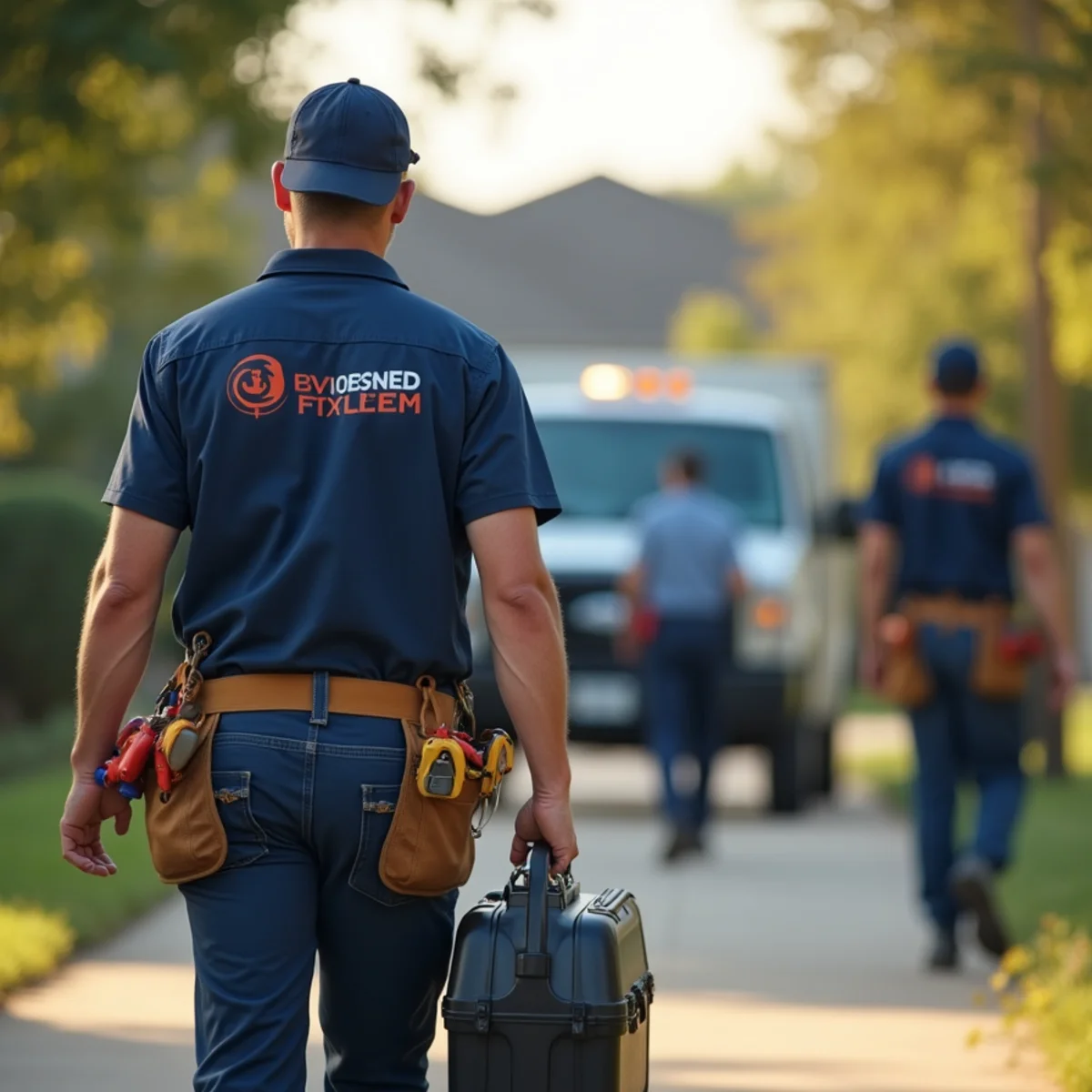 Plumbing service vehicle and master plumber serving Grand Prairie Texas