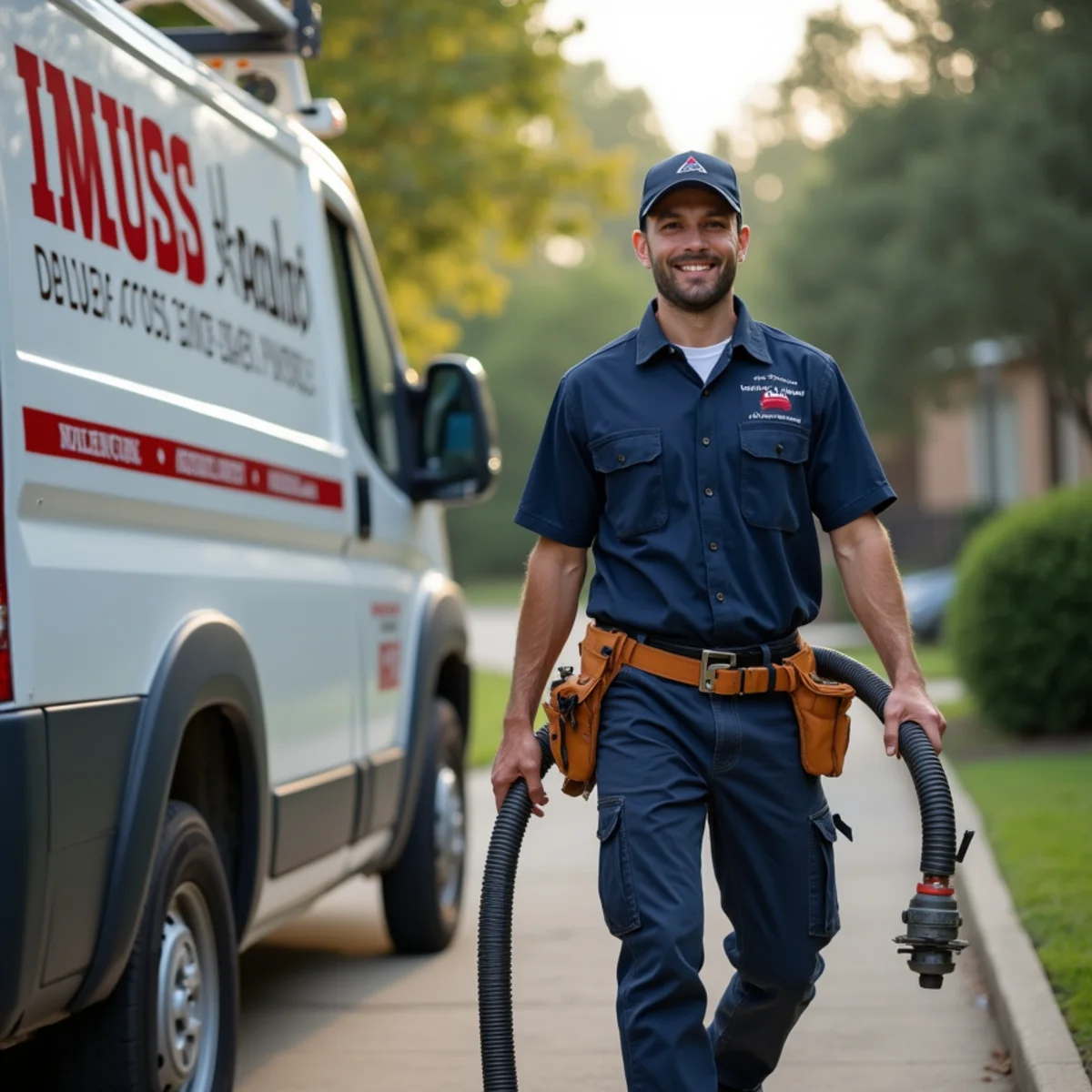 Plumbing service vehicle and master plumber serving Haltom City Texas
