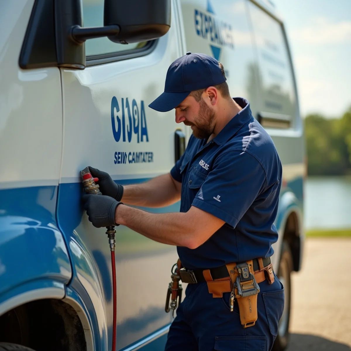 Plumbing service vehicle and master plumber serving Hickory Creek Texas
