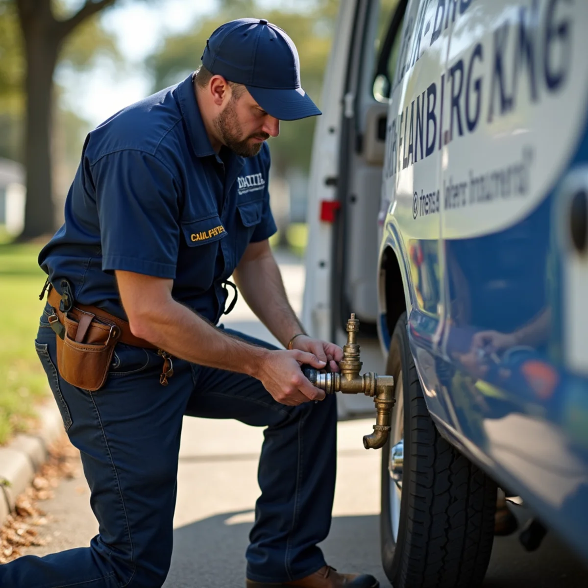 Plumbing service vehicle and master plumber serving Terrell Texas