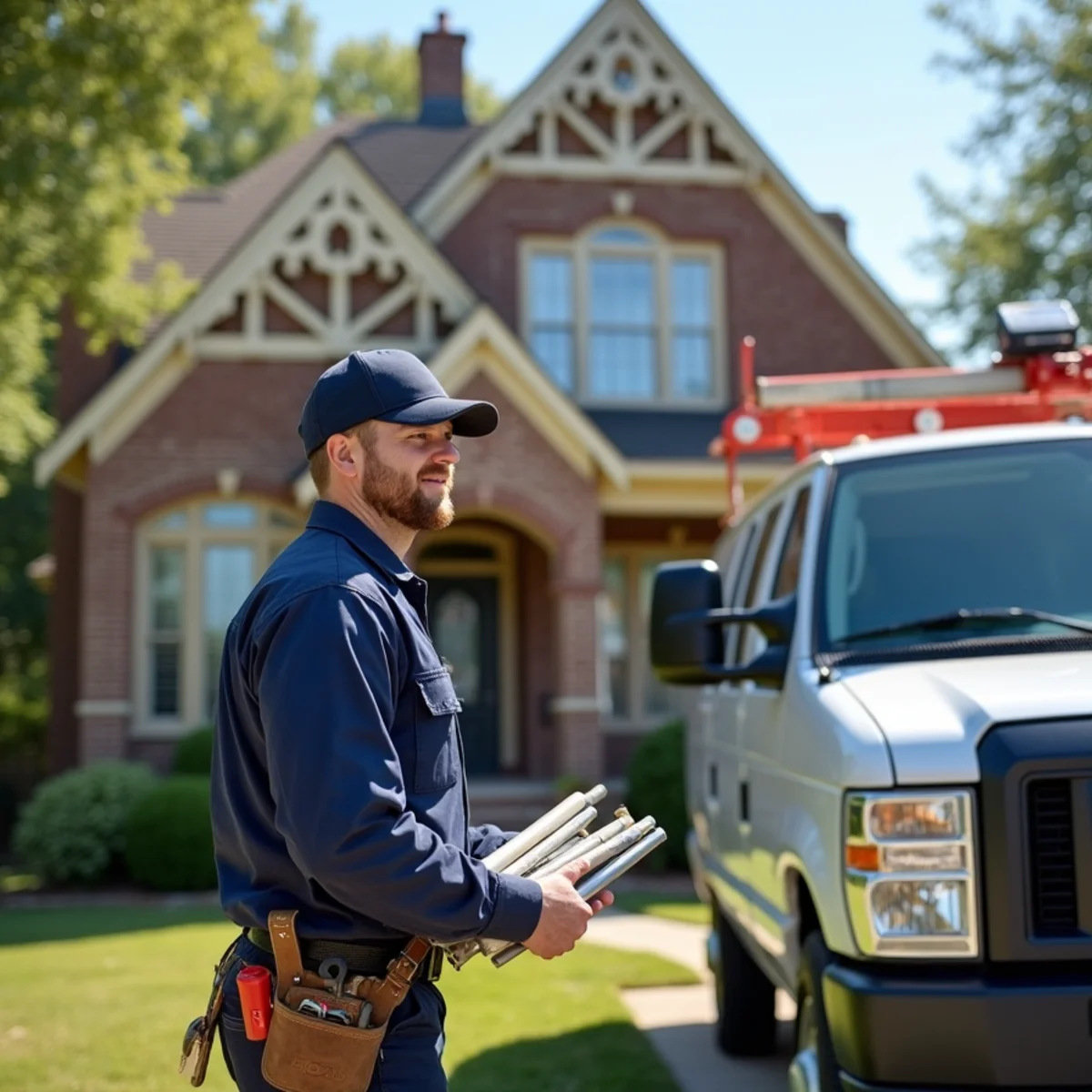 Plumbing service vehicle and master plumber serving Waxahachie Texas