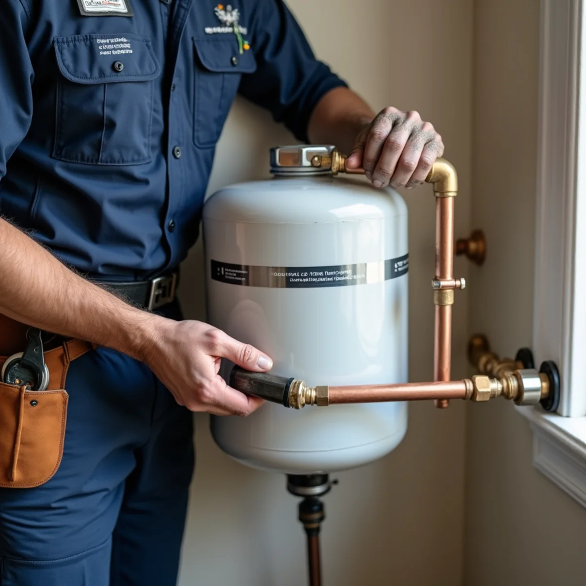 Master plumber executing professional Water Heater Failure — Emergency Replacement in North Texas home